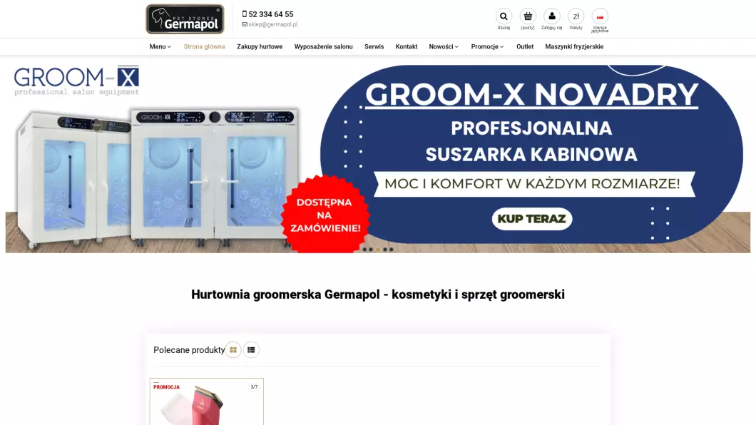 Hurtownia groomerska Germapol - zrzut ekranu