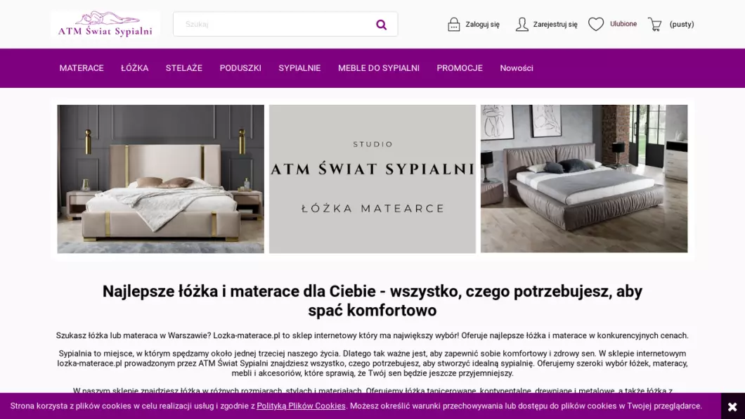 Materace do łóżek, do sypialni | Sklep internetowy ATM Świat Sypialni - zrzut ekranu