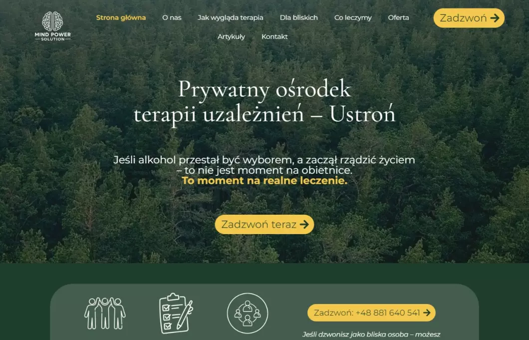 Ośrodek Terapii Uzależnień Mind Power Solution - zrzut ekranu