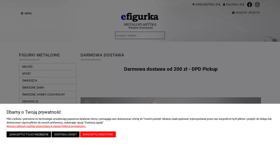 Figurki z metalu na prezent | Sklep internetowy efigurka - zrzut ekranu